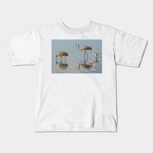 Sandhill crane family Kids T-Shirt